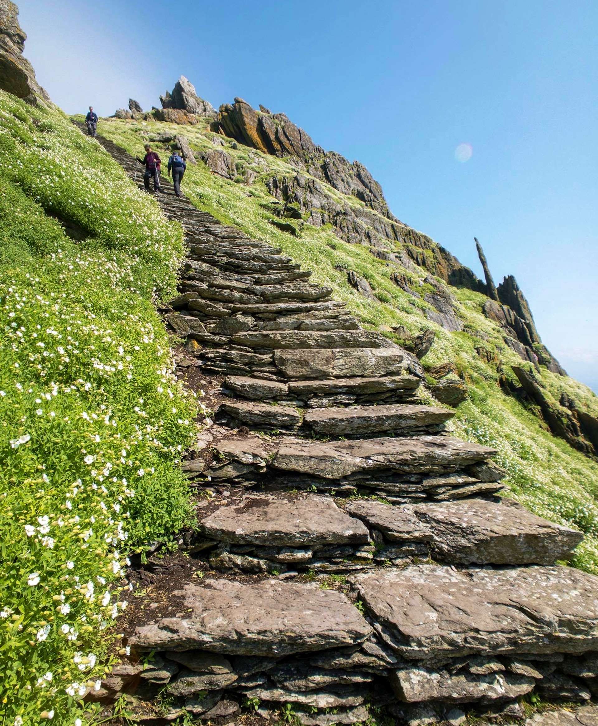 Steps leading up to Skellig Michael in Ireland