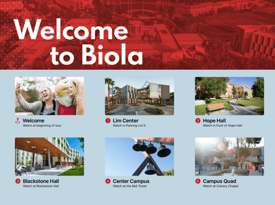 Screenshot of Biola Tour iPad App