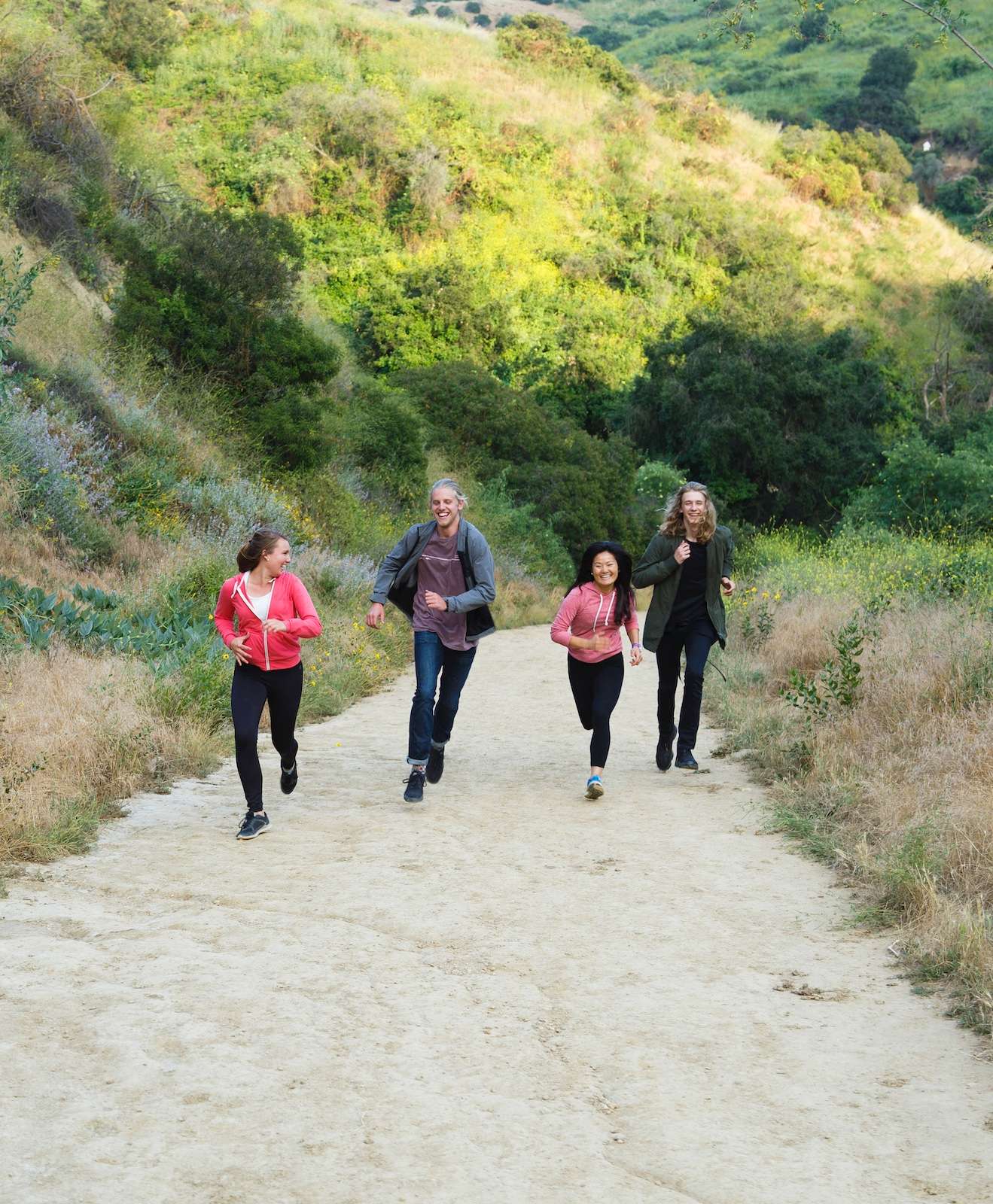 Photo of students hiking in the Southern California hills