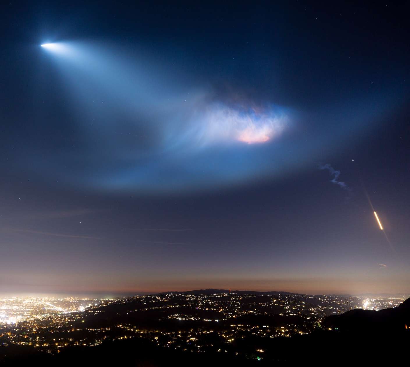 SpaceX launch over Los Angeles