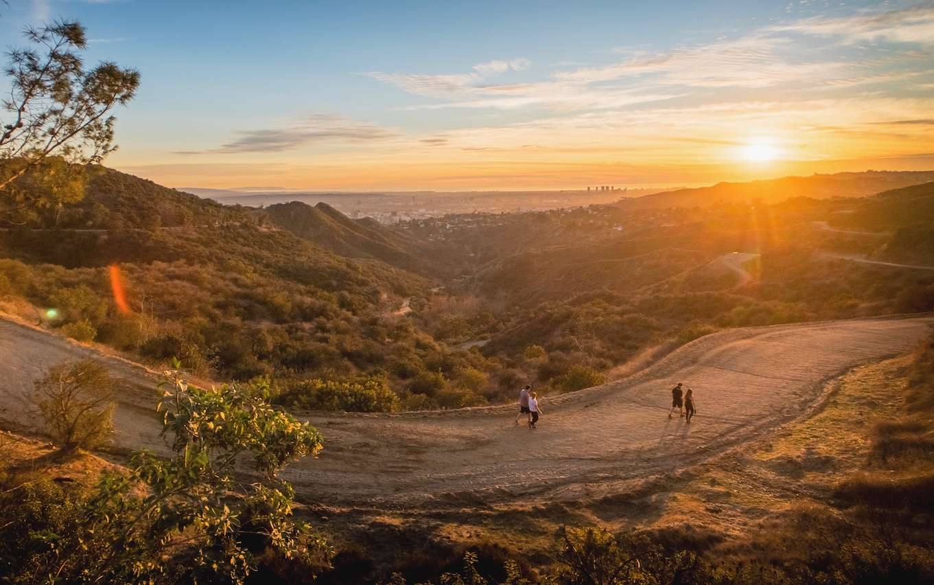 Hiking in Griffith Park at sunset