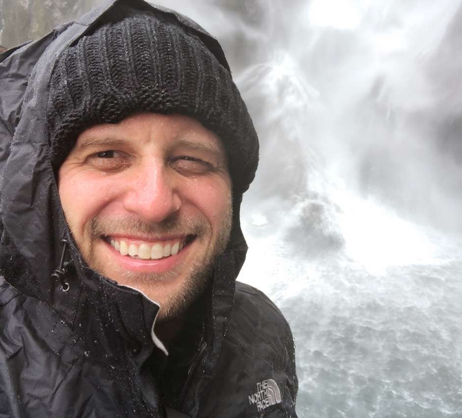 David in Milford Sound, New Zealand